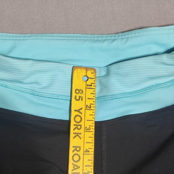 Lululemon Run Inspire Crop II pants women's sz 8 Black / Tonka Stripe Angle Blue - Picture 14 of 14